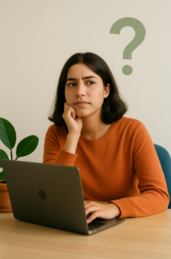 Student thinking about the right career path and future goals