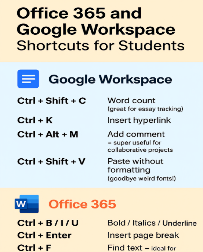 office suite productivity, student workflow hacks
