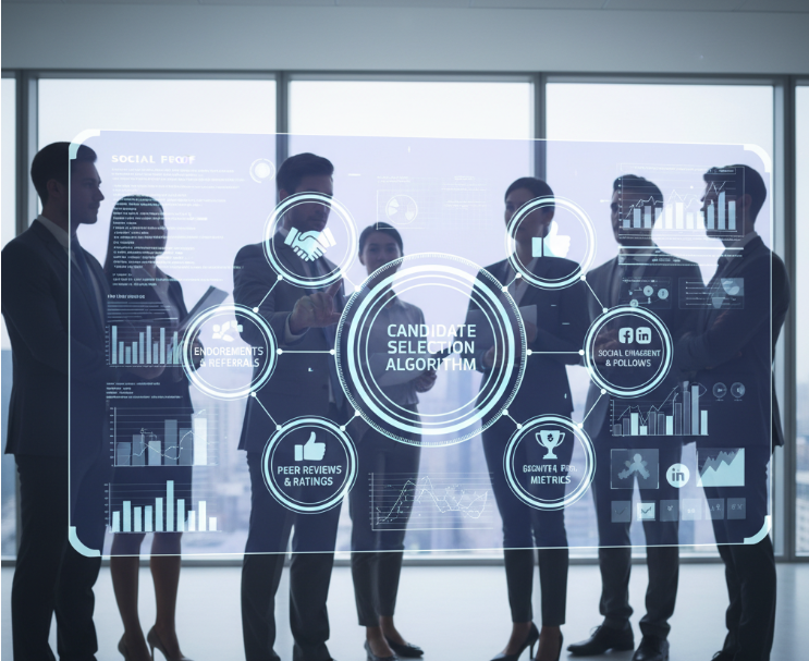 social proof in candidate selection algorithms