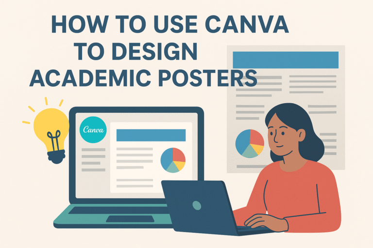 Academic poster created with Canva design tips showing professional layout, readable fonts, and clear visuals.