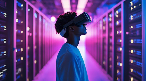 Students exploring an AR Exhibition Campus virtual reality project