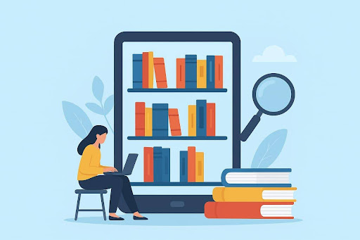 Students exploring knowledge through a Digital Library Collection on multiple devices.