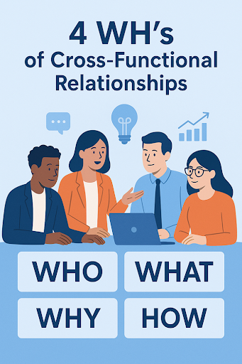 Group of employees from marketing, sales, finance, and IT collaborating in a cross-functional teamwork setting.