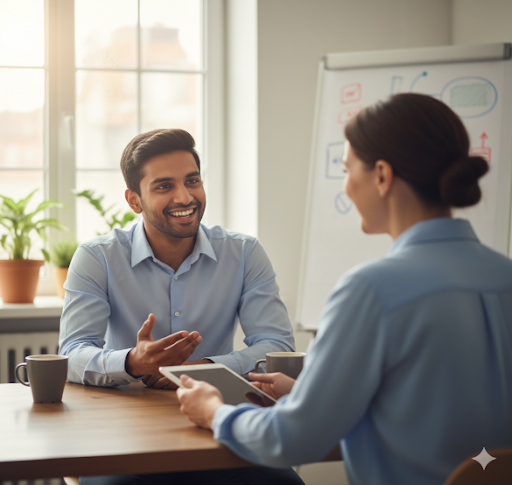 HR professional enhancing candidate experience to strengthen employer branding