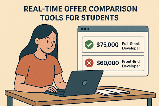 Students using offer comparison tool placement for best deals and job offers