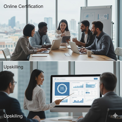 Online certification and upskilling for career growth with short-term digital programs.