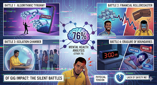 Mental health analysis showing the gig impact of algorithmic work on workers