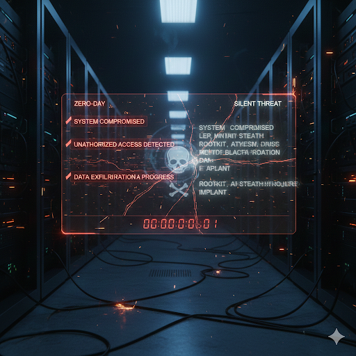 Zero-day vulnerability analysis showing cyber threats and exploit risks
